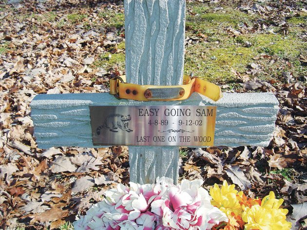 graves-in-the-coon-dog-cemetery-are-marked-with-a-wide-assortment-of-markers-that-often-include-memorabilia-such-as-dog-collars-and-tags