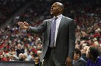 Central Arkansas coach Corliss Williamson gestures during the first half against UNLV in an NCAA college basketball game Wednesday, Dec. 28, 2011, in Las Vegas. (AP Photo/John Gurzinski)