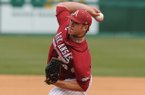 Arkansas reliever Colby Suggs earned his sixth straight save in the Razorbacks' 5-3 win over Kentucky Saturday.