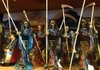 Statues of La Santa Muerte fill a shelf at the Masks y Mas art store in Albuquerque, N.M. Known as the underworld saint, La Santa Muerte is commonly associated with the violent drug trade in Mexico, but interest in the folk saint is spreading throughout the United States. 