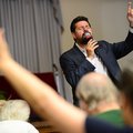 STAFF PHOTO MARC F. HENNINGPastor Vincent Xavier of New Wine Ministries leads a prayer Wednesday, M...