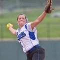 Haylee Zimmerman (above), Rogers High pitcher, fires a throw during the first inning Saturday at the...