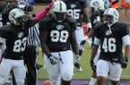 Defensive lineman Abu Lamin (98) plans to visit Arkansas June 3.