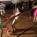 Evie Hartman, left, and Jade Hill, both third-graders at Washington Elementary School, dance Thursda...