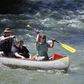 Paul, Shad and Sarah Gibson, all of Carbondale, Ill., make their way into the Buffalo National River...
