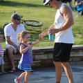 Jody Hendrix of Fayetteville, right, dances Thursday with his 3-year-old daughter, Frankie, to the m...