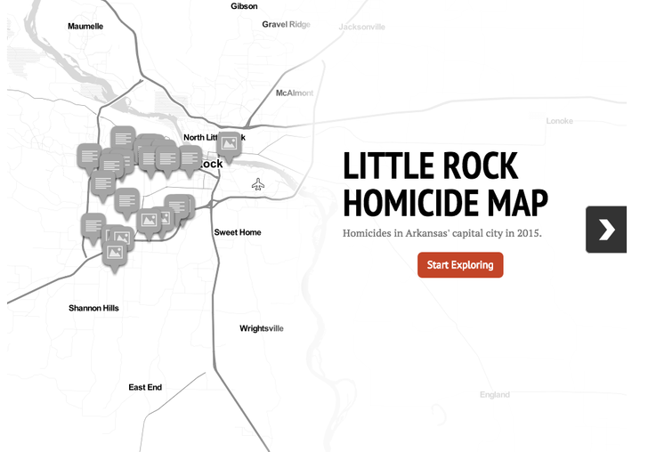 Little Rock homicide map.