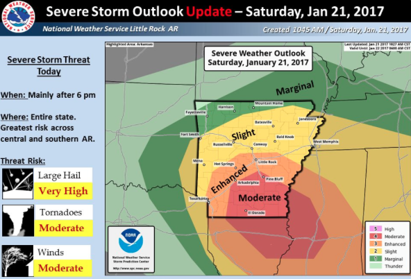 A National Weather Service Map Of The Severe Weather Expected 6458