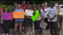 Teacher and support-staff unions met at the state Capitol this morning to protest the Pulaski County Special School District's recent actions regarding budget cuts and union recognition.