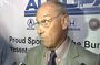 Arkansas coach John L. Smith speaks following his appearance at the Northwest Arkansas Touchdown Club in Fayetteville on Wednesday. 