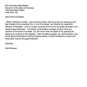 Scott Roussel resignation letter  NWAonline