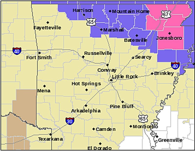 Winter storm warnings, advisories set for parts of north Arkansas