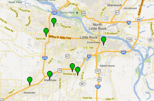 CRIME MAP: 7 burglaries, 2 robberies reported in Little Rock on Thursday