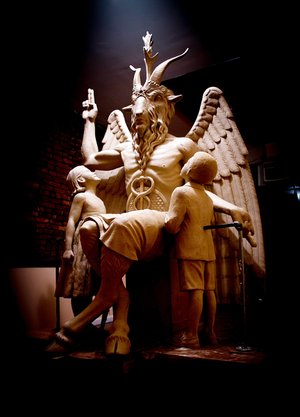 satanic temple statue arkansas capitol satan baphomet group children monument proposes fighting goat uterus liberty nyc sculpture ap via ass