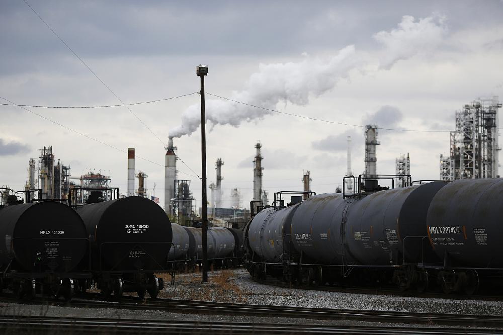 Railcars are parked outside the Paulsboro Refining Co. oil refinery ...