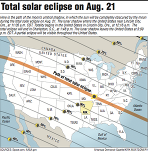 Enthusiasts in Arkansas ready to see eclipse; most of sun will be hidden