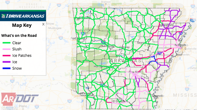 Winter storm turns roads slick in eastern Arkansas