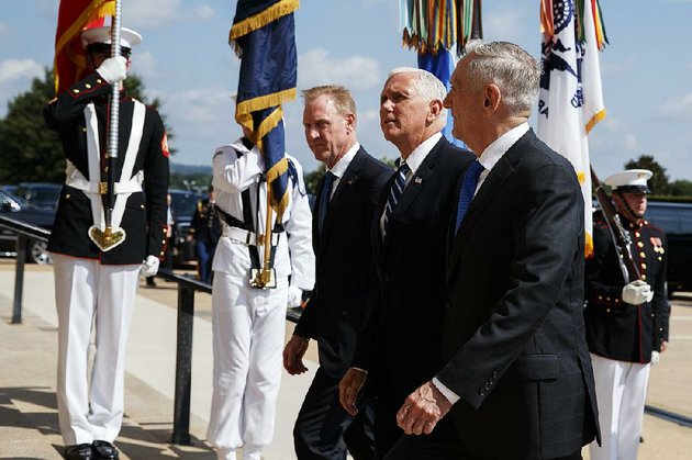 vice-president-mike-pence-center-walks-thursday-with-deputy-secretary-of-defense-pat-sha-nahan-left-and-secretary-of-defense-james-mattis-before-speaking-at-the-pentagon-about-the-creation-of-a-us-space-force