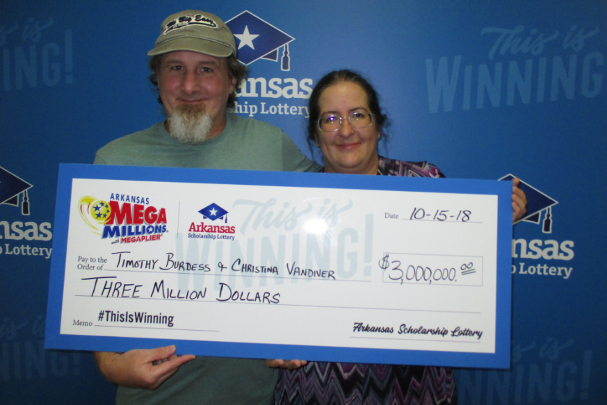 1 claims was ... $3M prize; Arkansas ticket couple lottery