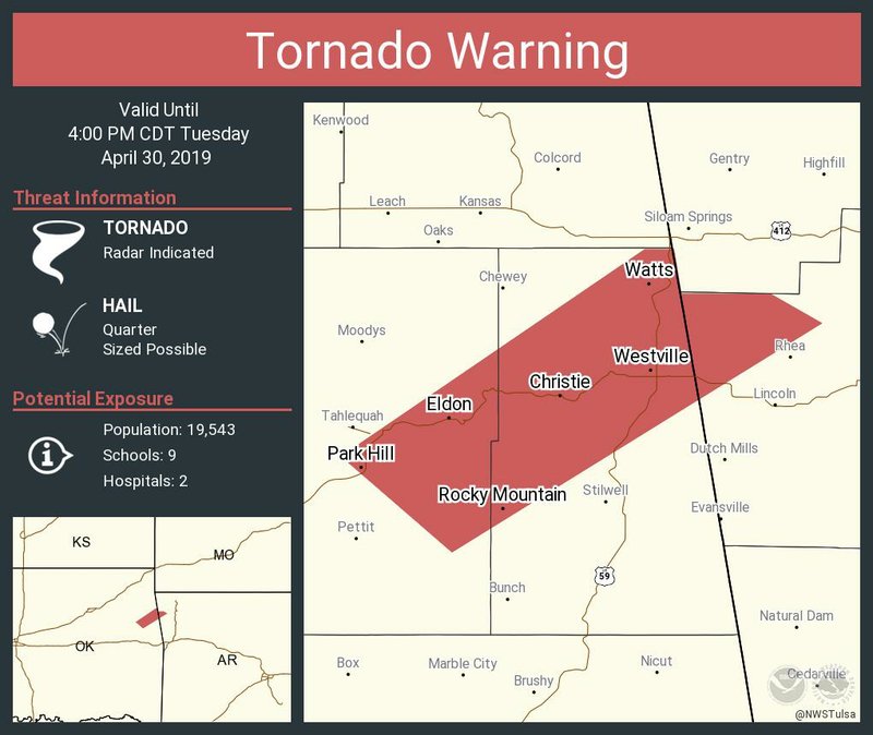 Tornado warning issued for portion of Washington County, tornado watch