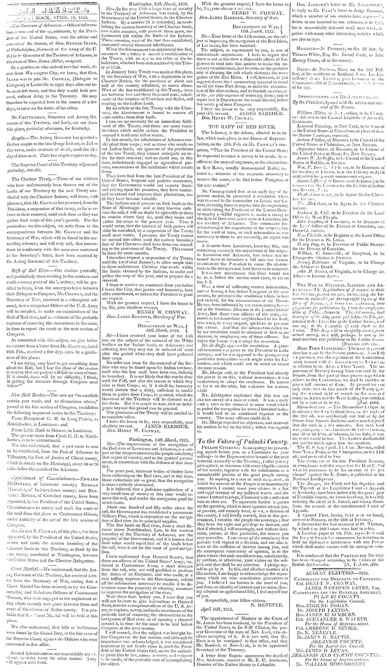 Celebrating 200 years: 1823 Arkansas Gazette | The Arkansas Democrat ...