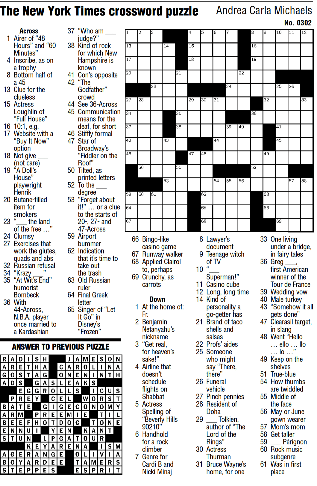 Ny Times Crossword Printable Customize and Print