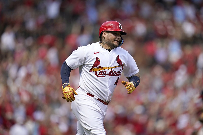 Yadier Molina celebrated his game-tying home run with a perfect