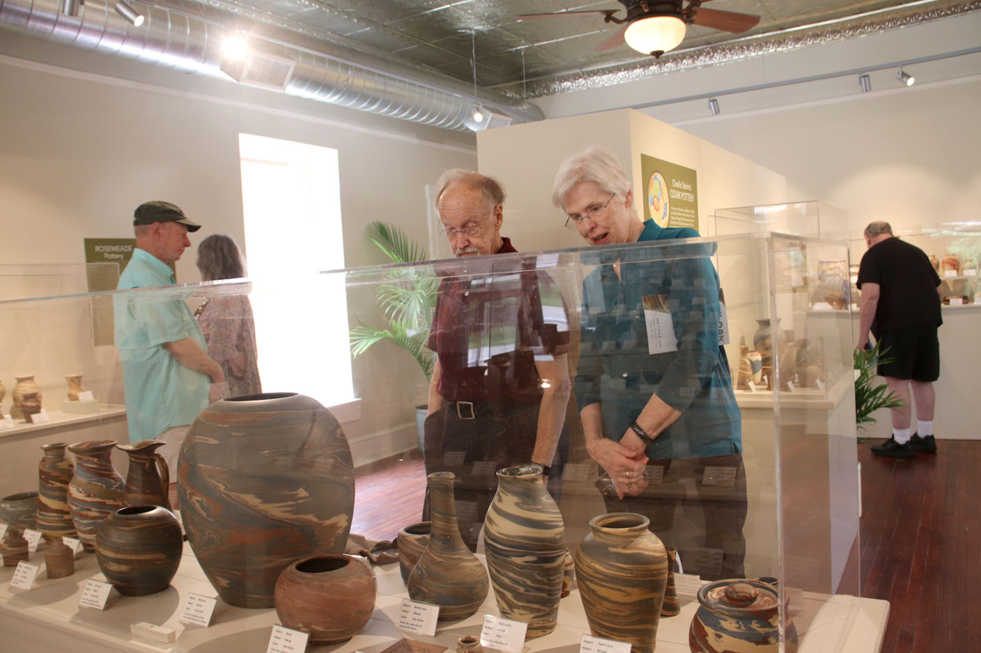 Gallery Displays Arkansas Missionware Swirl Pottery