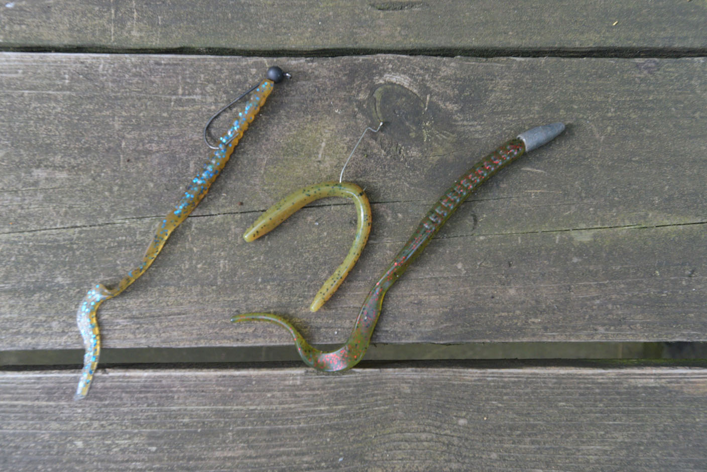 Purple Plastic Fishing Worms Hook Sinker Stock Photo 46536313