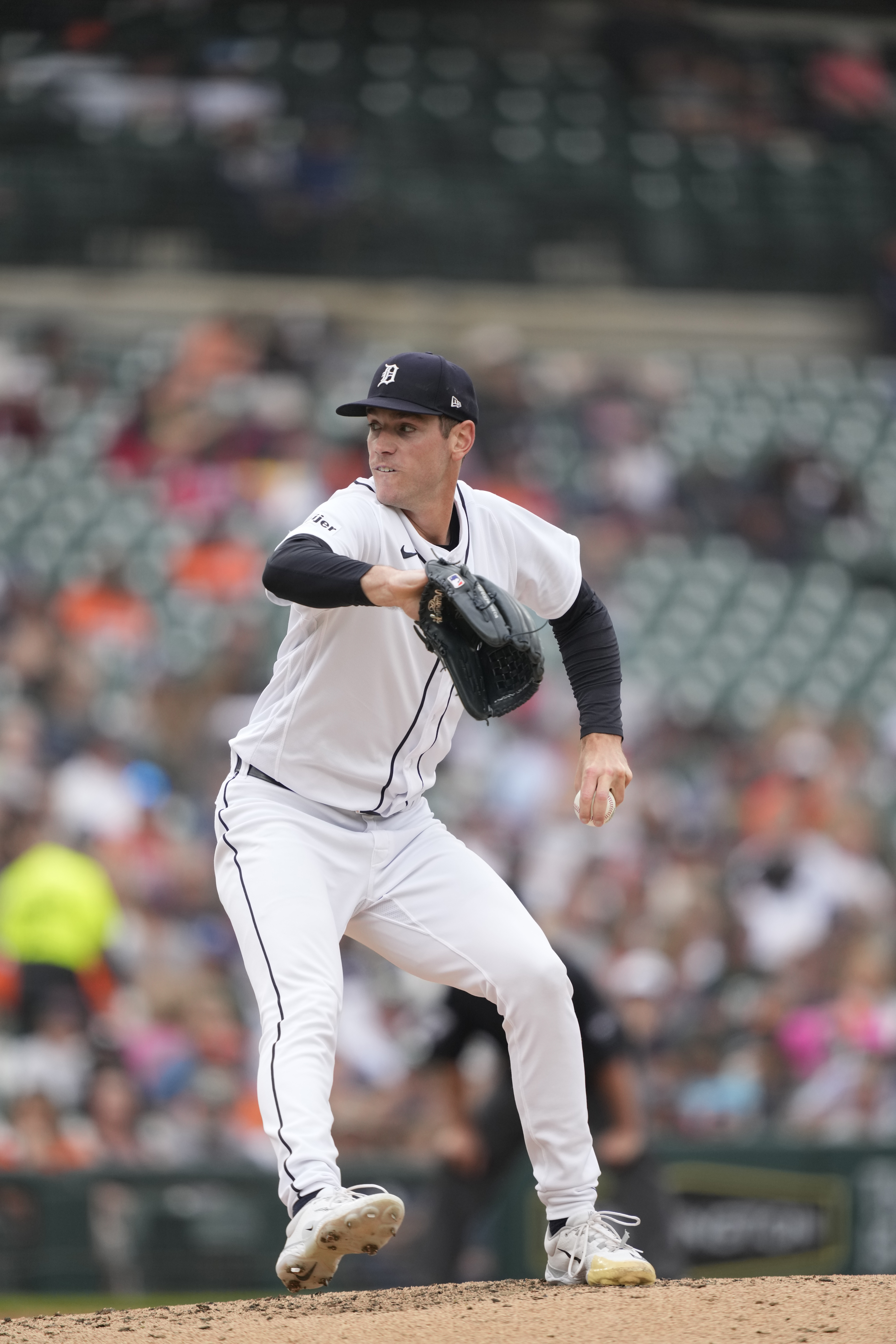 Detroit Tigers' Zach McKinstry, right, is greeted at home plate by Jake  Marisnick after they both scored on McKinstry's two-run home run during the  fourth inning of a baseball game against the